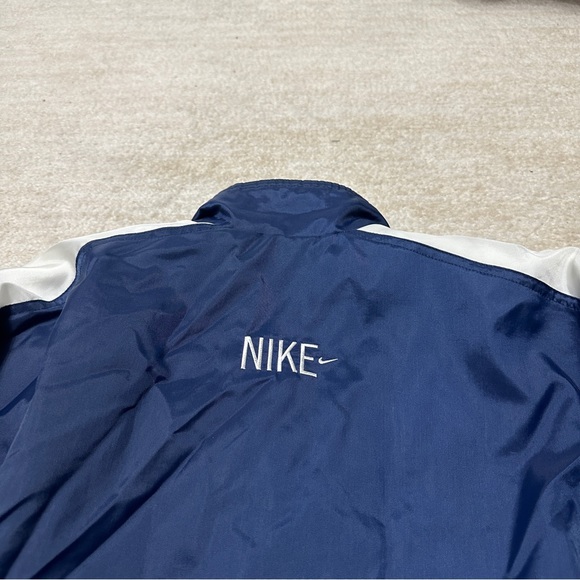 Vintage 90's Nike Adult L White Tag Puffer Jacket Sleeve Stripes Navy Blue White - Picture 7 of 10